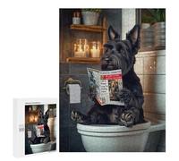 Puzzles 500 PCS pour Adultes Scottish Terrier on The Toilet Adolescents Puzzles Jeu Manuel Découpe De Précision Aide À Stimuler Le Cerveau 500 PCS