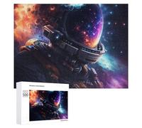 Puzzles 500 PCS pour Adultes Space Explorer Astronaut in Cosmic Background Puzzle, Jouet, Décoration Murale, mais Amusant Et Humoristique, Cadeau d'anniversaire Unique 500 PCS