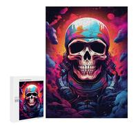 Puzzles 500 PCS pour Adultes Space Skull Art Print -3 Puzzles pour Adolescents Activités Familiales Défi Éducatif Jeu Stimulant Et Divertissement en Famille 500 PCS