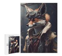 Puzzles 500 PCS pour Adultes Steampunk Fox Explorer Puzzles pour Adultes Jeux Amusants Vacances À La Maison Passer Le Temps pour Un Anniversaire, Noël 500 PCS