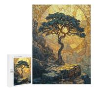 Puzzles 500 PCS pour Adultes Stone Mosaic Golden Tree Adolescents Puzzles Jeu Manuel Découpe De Précision Aide À Stimuler Le Cerveau 500 PCS