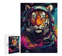 Puzzles 500 PCS pour Adultes Tiger Astronaut Space Artwork Puzzles pour Adolescents Activités Familiales Défi Éducatif Jeu Stimulant Et Divertissement en Famille 500 PCS