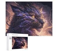 Puzzles 500 PCS Thundering Beast Epic Fantasy Artwork Puzzles pour Adolescents Jeux Relaxants Défi Difficile Cadeaux Uniques d'anniversaire Et De Noël 500 PCS