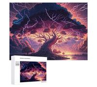 Puzzles 500 PCS Thunderstorm Tree Majesty Puzzles pour Adolescents Jeux Relaxants Défi Difficile Cadeaux Uniques d'anniversaire Et De Noël 500 PCS