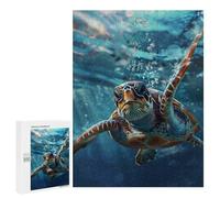 Puzzles 500 PCS Turtle Blue Water Nature Puzzles pour Adolescents Jeux Relaxants Défi Difficile Cadeaux Uniques d'anniversaire Et De Noël 500 PCS