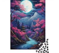 Puzzles 500 pièces Belle Vue Nocturne du Mont Fuji1 Puzzle Adultes Puzzles Difficulté Puzzles Puzzle Éducation Jeux Jouets Famille Décoration 500 pièces (52x38cm)