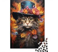 Puzzles 500 pièces Peinture Art Chat Puzzle Adultes Puzzles Difficulté Puzzles Puzzle Éducation Jeux Jouets Famille Décoration 500pcs (52x38cm)