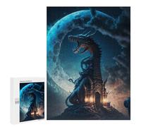 Puzzles 500 pièces pour adolescents Dragon Castle Moonlit Night Puzzles pour adultes Jeux de relaxation UNE œuvre d'art pour anniversaire, Noël 500 pièces