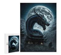 Puzzles 500 pièces pour adolescents Dragon Moonlit Temple Puzzles pour adultes Jeux de relaxation UNE œuvre d'art pour anniversaire, Noël 500 pièces