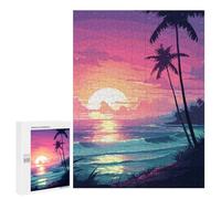 Puzzles 500 pièces pour adolescents Hawaï Rétro Vagues Pixel Puzzles pour Adultes Jeu Hands-on Mais Cadeau d'anniversaire amusant et humoristique, Cadeaux, 500 pièces