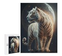 Puzzles 500 pièces pour adolescents Tigre Blanc Moonlit Majesty Puzzles Jeux de relaxation Favorise la mémoire toute la famille 500 pièces