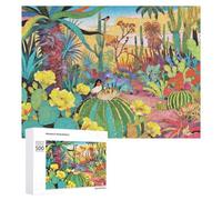 Puzzles 500 Pieces pour Adultes Cactus et Fleurs en Bois Puzzles l'art de la décoration 0 Puzzles pour Adultes Jeu,pour Couple