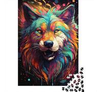 Puzzles 500 pièces pour Adultes | Le psychédélisme coloré de Space Wolf Puzzles pour Adultes 500 pièces Puzzle Cadeaux 500 pièces (52 x 38 cm)