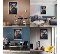 Puzzles 500 pièces pour Adultes, Motif Hibou, Ciel étoilé psychédélique coloré, Puzzles 500 pièces, activités familiales, Jeux éducatifs, 500 pièces (52 x 38 cm)