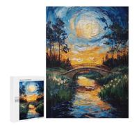 Puzzles 500 pièces pour adultes Nature Bridge Coucher de soleil Puzzles pour adolescents Jouets Décoration murale Décoration parfaite Difficile à résoudre 500 pièces