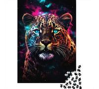 Puzzles 500 pièces pour Adultes | Puzzles artistiques léopard Lumineux pour Adultes, 500 pièces (52 x 38 cm)