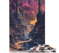 Puzzles 500 pièces pour Adultes, Puzzles en Bois, ruines de Montagne fantastiques, décoration d'intérieur, Cadeaux de Vacances, 500 pièces (52 x 38 cm)