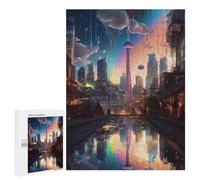 Puzzles 500 pièces pour adultes Rainbow Cityscape Réflexions Puzzle Décoration murale, mais drôle et humoristique, Cadeaux d'anniversaire uniques 500 pièces