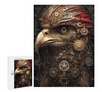 Puzzles 500 pièces pour adultes Steampunk Aigle Portrait Puzzle Décoration murale, mais drôle et humoristique, Cadeaux d'anniversaire uniques 500 pièces