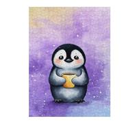 Puzzles 52x38cm/1000pcs Cute Penguin with Coffee Casse-tête pour Adultes, Jeu De Réflexion, pour S'amuser en Famille, Cadeaux d'anniversaire Et De Noël Uniques 52x38cm/1000pcs