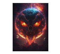 Puzzles 52x38cm/1000pcs pour Adolescents Apocalyptic Earth Fiery Skull Puzzles pour Adultes Jeux De Famille Une Œuvre d'art À Offrir en Cadeau À Toute La Famille 52x38cm/1000pcs