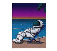 Puzzles 52x38cm/1000pcs pour Adolescents Astronaut and Sunset Puzzle pour Adultes, Jouet, Décoration Murale, pour S'amuser en Famille, Défi À Relever 52x38cm/1000pcs