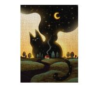 Puzzles 52x38cm/1000pcs pour Adolescents Black Cat on Horizon Puzzles À Monter Soi-même, Jouets De Course À La Main, Une Offre Idéale comme Cadeau pour Toute La Famille 52x38cm/1000pcs