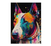 Puzzles 52x38cm/1000pcs pour Adolescents Bull Terrier Colorful Puzzle Jeux De Famille Décoration Intérieure Cadeaux Anti-Stress 52x38cm/1000pcs