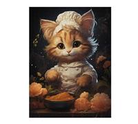 Puzzles 52x38cm/1000pcs pour Adolescents Chef Cook Kitten Puzzle Jeux De Famille Décoration Intérieure Cadeaux Anti-Stress 52x38cm/1000pcs