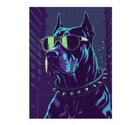 Puzzles 52x38cm/1000pcs pour Adolescents Cool Dog with Sunglasses in City Puzzles pour Adolescents - Jeu Manuel - Décoration Murale - Cadeaux Anti-Stress 52x38cm/1000pcs