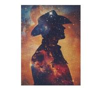 Puzzles 52x38cm/1000pcs pour Adolescents Cowboy Galaxy Silhouette Puzzles pour Adultes Jeu Manuel Améliore La Mémoire pour Les Joueurs 52x38cm/1000pcs