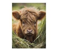 Puzzles 52x38cm/1000pcs pour Adolescents Cute Baby Scottish Cow Puzzle Jeux De Famille Décoration Intérieure Cadeaux Anti-Stress 52x38cm/1000pcs