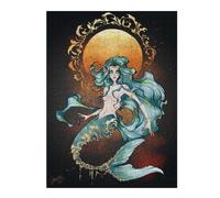 Puzzles 52x38cm/1000pcs pour Adolescents Dark and Gold Blue Mermaid Puzzle pour Adultes Jeu De Réflexion Analyse Et Logique Cadeaux pour Amis Et Famille 52x38cm/1000pcs