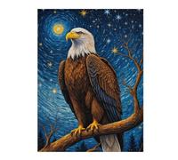 Puzzles 52x38cm/1000pcs pour Adolescents Eagle Starry Night Puzzles pour Adultes Jeux Relaxants Qui Améliorent La Mémoire, Parfaits comme Cadeaux pour Toute La Famille 52x38cm/1000pcs