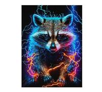 Puzzles 52x38cm/1000pcs pour Adolescents Electric Raccoon Artwork Puzzles pour Adultes À Monter Soi-même, Jouets, Décoration Parfaite, Cadeaux Anti-Stress 52x38cm/1000pcs
