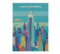 Puzzles 52x38cm/1000pcs pour Adolescents Empire State Building Jeu De Puzzle Familial pour Adultes, Amusant Et Humoristique, pour Stimuler Le Cerveau 52x38cm/1000pcs