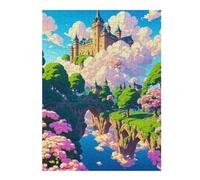 Puzzles 52x38cm/1000pcs pour Adolescents Enchanted Castle in Blossom Land Puzzles pour Adultes À Monter Soi-même, Jouets, Décoration Parfaite, Cadeaux Anti-Stress 52x38cm/1000pcs