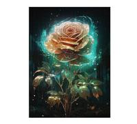 Puzzles 52x38cm/1000pcs pour Adolescents Enchanted Glowing Rose Puzzles pour Adultes À Monter Soi-même, Jouets, Décoration Parfaite, Cadeaux Anti-Stress 52x38cm/1000pcs