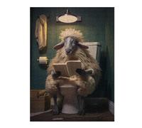 Puzzles 52x38cm/1000pcs pour Adolescents Fat Sheep Toilet Newspaper Puzzle pour Adultes Jeu De Réflexion Analyse Et Logique Cadeaux pour Amis Et Famille 52x38cm/1000pcs