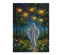 Puzzles 52x38cm/1000pcs pour Adolescents Ghost on A Swing Painting Jeu De Puzzle Familial pour Adultes, Amusant Et Humoristique, pour Stimuler Le Cerveau 52x38cm/1000pcs