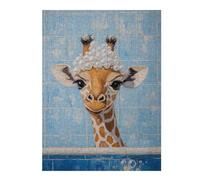 Puzzles 52x38cm/1000pcs pour Adolescents Giraffe Bath Time Puzzle pour Adultes Jeu De Réflexion Analyse Et Logique Cadeaux pour Amis Et Famille 52x38cm/1000pcs