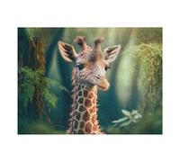 Puzzles 52x38cm/1000pcs pour Adolescents Giraffe in Lush Forest Puzzle Adulte Jeu Manuel Décoration Parfaite Aide À Exercer Le Cerveau 52x38cm/1000pcs