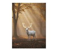 Puzzles 52x38cm/1000pcs pour Adolescents Glowing Deer in Autumn Forest Puzzles pour Adultes Décoration Murale Jouet Une Œuvre d'art Cadeaux pour Les Amis Et La Famille 52x38cm/1000pcs