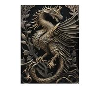 Puzzles 52x38cm/1000pcs pour Adolescents Golden Dragon Illustration-13 Puzzles pour Adultes Jeu Manuel pour S'amuser en Famille Cadeaux Anti-Stress 52x38cm/1000pcs