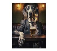 Puzzles 52x38cm/1000pcs pour Adolescents Great Dane in The Pub Jeu De Puzzle Familial pour Adultes, Amusant Et Humoristique, pour Stimuler Le Cerveau 52x38cm/1000pcs