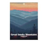 Puzzles 52x38cm/1000pcs pour Adolescents Great Smoky Mountains National Park Puzzle Adulte Jeu Manuel D'assemblage De Motifs pour Les Jeux 52x38cm/1000pcs