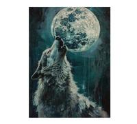 Puzzles 52x38cm/1000pcs pour Adolescents Howling Wolf Moon Night Puzzles À Monter Soi-même, Jouets De Course À La Main, Une Offre Idéale comme Cadeau pour Toute La Famille 52x38cm/1000pcs