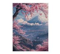 Puzzles 52x38cm/1000pcs pour Adolescents Japan Mount Fuji Sakura V2 Puzzle pour Adultes, Jouet, Décoration Murale, pour S'amuser en Famille, Défi À Relever 52x38cm/1000pcs