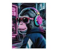 Puzzles 52x38cm/1000pcs pour Adolescents Monkey Animals Neon Puzzles À Monter Soi-même, Jouets De Course À La Main, Une Offre Idéale comme Cadeau pour Toute La Famille 52x38cm/1000pcs