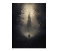 Puzzles 52x38cm/1000pcs pour Adolescents Mysterious Tower in Fog Puzzle pour Adultes, Jouet, Décoration Murale, pour S'amuser en Famille, Défi À Relever 52x38cm/1000pcs